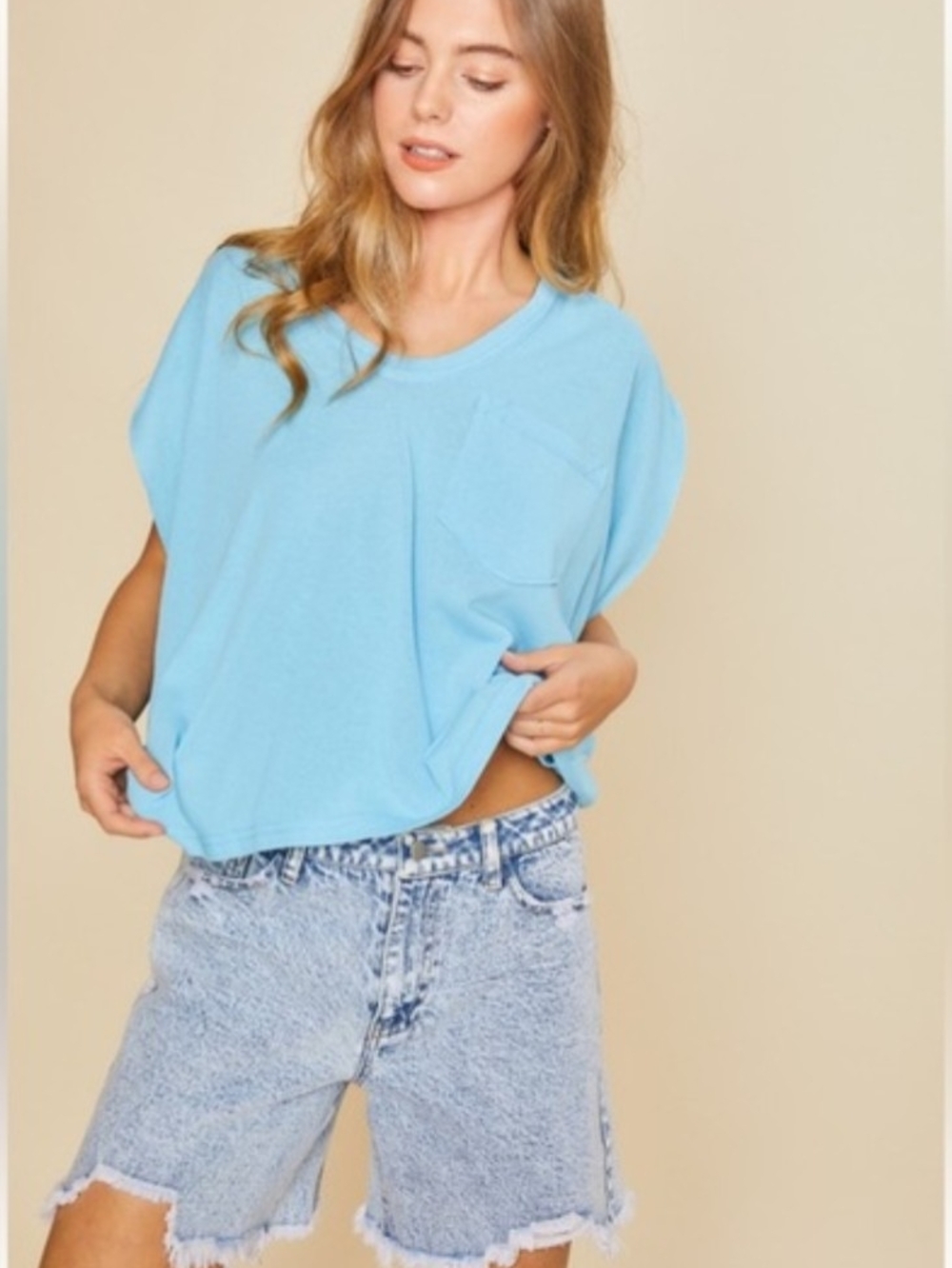 Anniewear Women's Raw Edge Oversized T-shirt